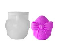 Silicone Easter Egg Candle Mold - 3D Bow Resin Craft Mold | DIY Aromatherapy Gypsum Soap Making Molds for Farmhouse Decor, Holiday Party Crafts, Family Activity Gift