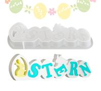 Silicone Easter Molds - Bunny Letter Moulds | Holiday Crafting Silicone Molds For Easter, Bunny Letter And Ornament Shapes, Perfect For Resin Art, Plaster Decorations, Home Accents, Family Projects, A