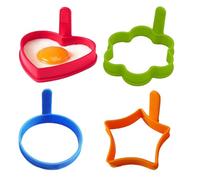 Silicone Egg Molds, Patter Style, 3.94x3.94x2.76 Inches Flexible, Easy to Clean Cooking Ring Non Stick Pancake Gadget, Crumpet Molds Kit for Breakfast, Camping, Burgers, and Indoor