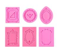 Silicone Epoxy Molds - 6 Pieces Nonstick Crafting Tools, Resin Casting Photo Frame Molds with Flexible Design, DIY Home Decor Accessories, Creative Art Projects, Fondant, Chocolate, Candy, Cookie, and