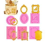 Silicone Epoxy Molds 6 Pieces, Nonstick Resin Casting and Crafting Tools for Diy Home Decor, Photo Frames, Chocolate, Candy, Cookie, Fondant Baking, and Art Projects, Perfect for Hobbyists, Kids