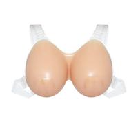 Silicone Fake Breast One-Piece Cosplay Lifelike False Boob Prosthetic Male Disguised As Women Form Transgender Transvestite Crossdresser 600g(1000g)