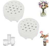 Silicone Flexible Stretchable Grid,2pcs Silicone Flower Arrangement Holder,Flexible Grid Floral Stem Holder,Bouquet Stabilizer with,Vase Insert,Creative Support for Bouquet Home Decor Wedding(A)