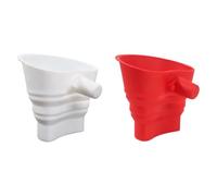 Silicone Flour Funnel Dishwasher Compatible with KitchenAid Stand Mixer, Safe Mess-Free Pouring Chute Easy Pour No-Mess Attachment-White+Blue 2PCS