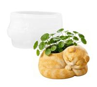 Silicone Flower Pot Mold, Cat Shape Crafting Mould, Candle Holder Mold For Candle Holder Succulents Cactus Planter Making Home Apartment Farmhouse Holiday Party Cat Lovers DIY Resin Craft Use