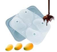 Silicone Foam Molds - 3D Mango-Shaped Silicone Mold For Soap, Cakes & Desserts | 4-Cavity Baking Pan With Non-Stick & Easy Removal | High-Quality Reusable Mold For Pudding, Chocolate, Jelly & Mousse