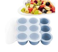 Silicone Food Freezer Tray, 9-Grid Cube Containers With Lids For Fruit, Ice, Meal Prep, Breastmilk, Snack, Soup, Purees, Fridge Storage