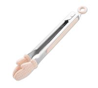 Silicone Food Tongs 9 - Inch | Secure Grip Palm Grip Securely Holds Bread & Meats | Heat - Tolerant Safe for Baking/Grilling/Serving | Ergonomic Kitchen & Barbecue Utensil