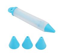 Silicone Food Writing Pen | 4 Nozzles for Chocolate/Jam/Cake Decorating | Food Grade Syringe Tool with Leak - Proof Design | Easy Maintain Baking Form Kit (Blue)
