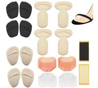 Silicone Forefoot Pads Half Size Pads,Conjunto Completo de Taloneras y Almohadillas de Pie - Kit Antirozaduras de Zapatos de Taloneras Silicona para Fascitis Plantar