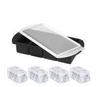 Silicone Freezer Mold, Silicone Food Tray with Lid, 4-Cavity Kitchen Container, Versatile Cold Storage Tool, Reusable Freezing, Ideal for Wine, Champagne, Restaurant, Camping Trips