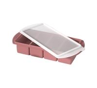 Silicone Freezer Molds 1L Capacity with 4 Cavities, Reusable Lidded Tray for Soup, Ice, and More, Durable Kitchen Storage Container Perfect for Camping, RV, Home, and Restaurant Use