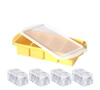 Silicone Freezer Molds 1L Capacity with 4 Cavities, Reusable Lidded Tray for Soup, Ice, and More, Durable Kitchen Storage Container Perfect for Camping, RV, Home, and Restaurant Use