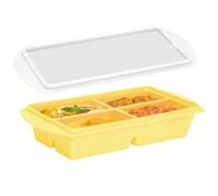 Silicone Freezer Molds - 4-Grid With Lid | Microwave-Safe Silicone Meal Prep Molds For Freezing Sauce, Broth, Leftovers, And Meals, Ideal For Home, Kitchen, Apartment, Office, Easy Food Storage