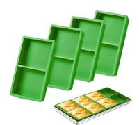 Silicone Freezer Trays, Stackable Freeze Molds, 4-Piece Drying Container Set for Kitchen Use, Preservation of Homemade Meals Snacks Baked Treats Indoor Food Processing Without, 6.93x1.02 inches