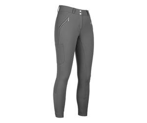 Silicone Full Seat pantalón de equitación HKM Women's High Waist Riding pantalón de equitación Lia with - Dark Grey / EU34/UK24/US22