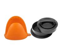 Silicone Gloves Oven Heat Insulated Finger Gloves with 3 In 1 Stuffed Press Meat Patty Hamburger Ma--