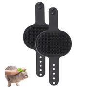 Silicone Grooming Strap Pad for Cats, Cat Self Groomer Brush, Adjustable Silicone Pet Grooming Tool, Premium Pets Massage Pads, Portable Pet Corner Scratcher for Indoor Using (Black,2Pcs)