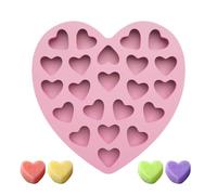 Silicone Heart Mold, Non Stick Candy Tray, 22 Cavities with Easy Release, Sturdy Design with Flexible Silicone, Baking Accessory, Creative Tool for Mother’s Day Cupcake Jelly Pastry Ice Soap Use