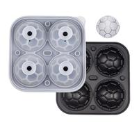 Silicone Ice Ball Mold - Soccer Shape Maker Ball Cold Block Tray, Flexible Silicone Sphere Iced Mold for Cocktails Drinks Coffee Juice Beverage Refrigerator Kitchen Home