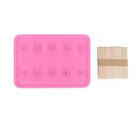 Silicone Ice Cream Form with 50 Sticks | 10 - Cell Popsicle Maker for Homemade Frozen Treats | Food Grade & Non - BPA | Reusable and Easy to Maintain (Pink)