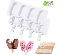 Silicone Ice Cream Molds,cake Mold,2pcs+100pcs Ice Cream Stick,homemade Popsicle Ice Cream,bpa Free Reusable Non-stick Ice Cream Mold