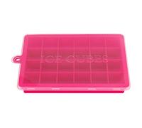Silicone Ice Cube Tray | 24 - Cavity Square Ice Tray for Drinks/Cocktails/Coffee | Easy Release & Hanging Hole | Reusable Kitchen Tool (Rose Red)