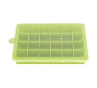 Silicone Ice Cube Tray | 24 - Cavity Square Ice Tray for Drinks/Cocktails/Coffee | Easy Release & Hanging Hole | Reusable Kitchen Tool (Green)