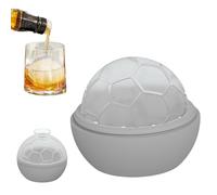 Silicone Ice Hockey Mold - Football ShapeIce cùbe Tray With Lid | Reusable Sphere Mold For Whiskey, Cocktails, Coffee & Chocolate, 5.32x5.5cm