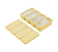 Silicone Ice Mold, Large Tray with Lid, Whiskey Cube Maker, Reusable Freezer Block, 6.61x3.66x1.38 inches, 4-Grid Easy Release Die for Brandy Vodka Cognac Bourbon Drinks