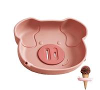 Silicone Ice Pop Holder - Food-Grade 10x8x6cm Compact | Animal Shape Reusable Drip Catcher | Anti- Built-In Straw Ice Cream Cone Base For Home Travel Summer Kids Party