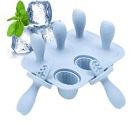 Silicone Ice Pop Molds, Freezer Trays 6-Grid Cake Pop Mold, Reusable Easy Release Treats Tray, Homemade Desserts Maker, Ideal for Jelly, Lollipop, Summer Party