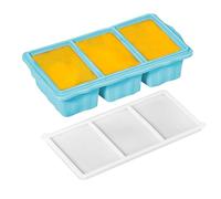 Silicone Ice Tray - Silicone Freezer Tray | 3 Cubes Ice Trays Mold With Lid | Base de alimentación Stackable Easy to use Release Food Container Home Cooking Meal Prep Aid para uso diario, Gathering