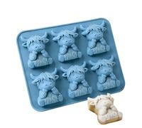 Silicone Ice Trays - 6-Cavity Reusable Food Grade Molds, Flexible Material Nonstick, Tray Kitchen Tool, Accessory, Cocktail Dessert Candy Making for Whiskey Bourbon Wine