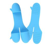 Silicone Kitchen Mitt - Oven Gloves Fingers, Anti Slip Gadget | Three Finger Pot Holder Microwave Restaurant Supply, Heat Resistant Cooking Grilling BBQ Accessory For Outdoor Camping Safety