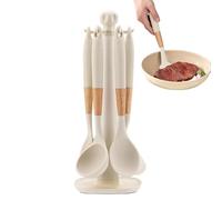 Silicone Kitchen Utensils Set | 7-Piece Heat-Resistant Long Handle,Kitchen Spoons Soup Ladle Spatula Set | for Nonstick Cookware Pots Pans Baking Mixing Home Restaurant Camping