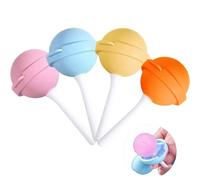 Silicone Lollipop Ice Cream Maker, Homemade Popsicle Molds for Kids, Reusable DIY Lollipop Mold for Juice Yogurt & Frozen Treats, Fun Summer Dessert Maker (2pcs)