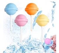 Silicone Lollipop Ice Cream Maker Molds, Reusable Popsicle Mold for Kids, DIY Ice Pop Maker for Juice Yogurt Frozen Treats, Fun Summer Dessert Mold (4)