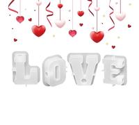 Silicone Love Letter Candlestick Mold - 3D Abstract Art Column Stripe Design | DIY Craft Candle Making, Home Decoration | For Epoxy, Gypsum, Plaster, Concrete, Reusable Valentine's Day Gift Creati