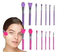 Silicone Makeup Brush, Lip and Eyeshadow Applicator Set, Precision Beauty Tools, Designed for Blending, for Cream Cosmetics, Face Masks, and Art Crafting, 14 piezas