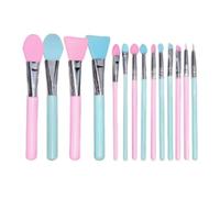 Silicone Makeup Brush Set, 14-Piece Lip & Eyeshadow Applicators, Soft Flexible Tips, Precision for Cream Makeup & Blending (Multicolor), Beauty, Resin Epoxy Crafting
