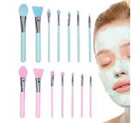 Silicone Makeup Brushes, Facial Mud Applicators, Eyeshadow Brush Set, 14-Piece Kit, Perfect for Cream Makeup & Resin Epoxy Art, Silicone + Abs Material, Multi-Purpose Crafting