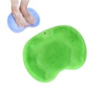 Silicone Massage Bath Mat, Shower Scrubber with Non-Slip & Suction Cups for Use In Cleaner (Green)