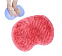 Silicone Massage Bath Mat, Shower Scrubber with Non-Slip & Suction Cups for Use In Cleaner (Light Pink)