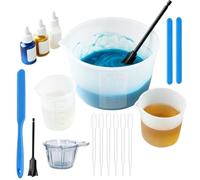 Silicone Measuring Set - Graduated Resin Cups, Craft Mixing Kit | Resin Measure Cups Stir Sticks for Beginners Hobbyists Enthusiasts Jewelry Crafting