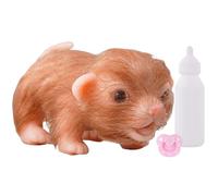 Silicone Mini Dog Doll, Cute Puppy Toy with Feeding Bottle and Nipple, Realistic Role-Playing Toy for Kids Age 3+, Ideal for Girls and Boys, Home Decor, Preschool, Birthday, Christmas, Easter