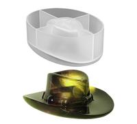 Silicone Mold, Epoxy Resin Mold, Cowboy Hat Shape, Easy Release Flexible Material, Self Build Crafts, Ideal for Baking, Soap, Candle Use, 4.72x3.7x1.61 Inches, White Color, 1 Piece