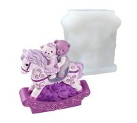 Silicone Mold - Romantic Bear Couple Riding, Reusable Easy Release Mould, Bear Couple Riding Horse Mould, Valentine's Day Heart Craft Mold | For Concrete Plaster Clay Epoxy Resin