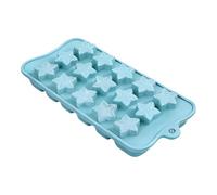 Silicone Mold - Star Ice Mold | 15-Cavity Easy Portable Container Tool | Silicone, 21x11x2.5cm, 50g, Blue Five-Pointed Star Ice Cube Tray, For Chocolate Soap Candles Candy, Home Kitchen Crafts