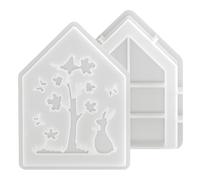 Silicone Molds - 12.3x9.4x2.1cm, Bunny Hollow Figurines, Quick Release Mould | Resin Animal Mold, For Wax, Clay, Plaster, Living Room, Window, Bedroom, Kitchen, Study, Office, Classroom